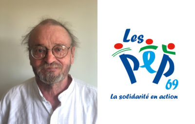 Portrait de Frank Bachon avec à droite de l'image le logo des PEP 69/ML