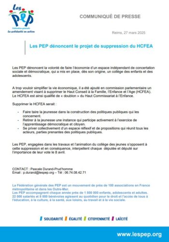 Communiqué de presse FGPEP
